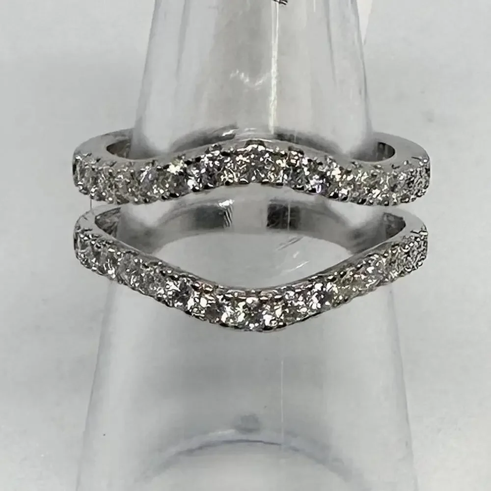 Moissanite Diamond Enhancer Ring Guard Wedding Band Anniversary 925 18k Size 9